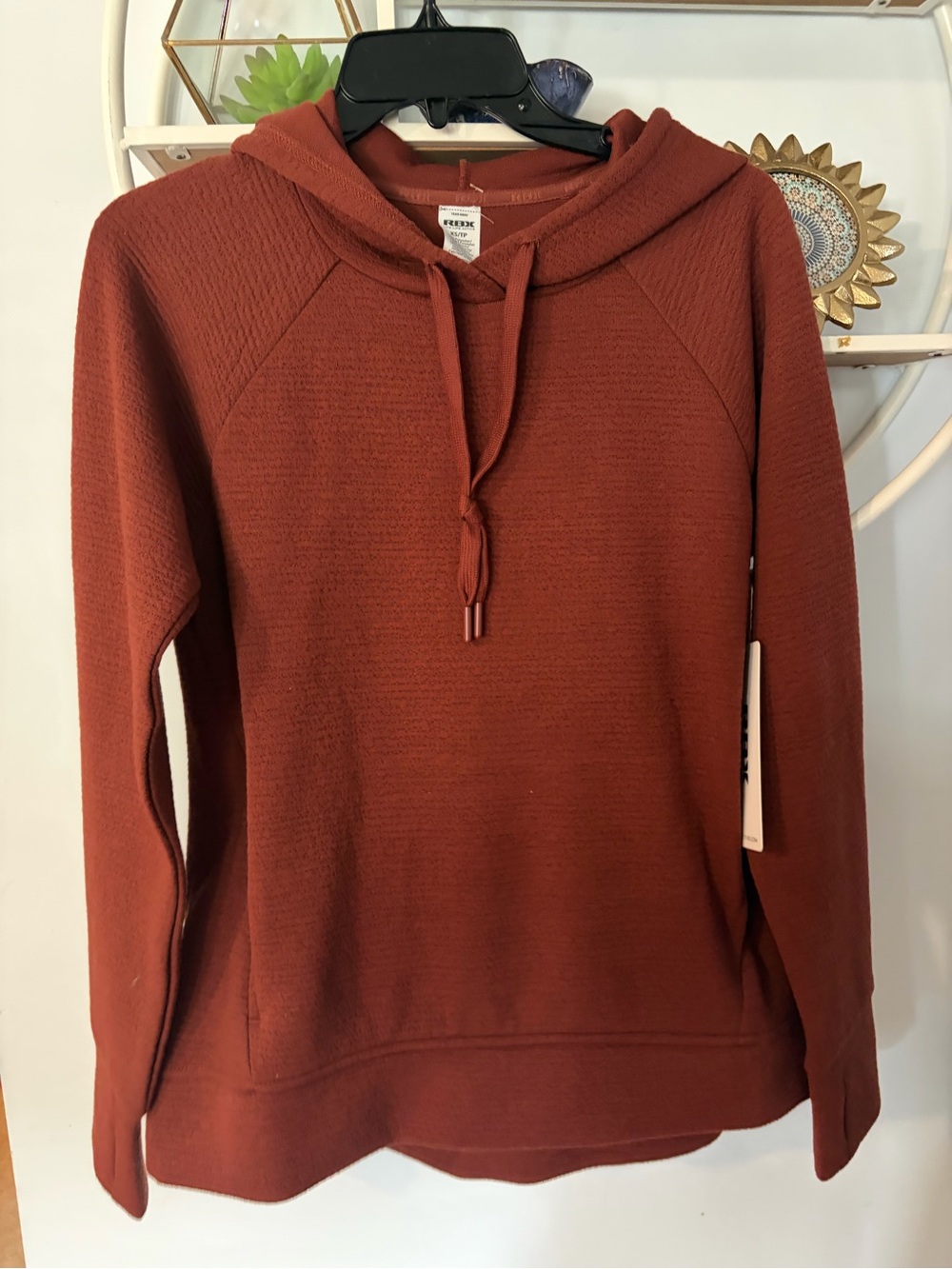 RBX Women's XS Extra Small Cinnamon Hooded Pullover Sweatshirt - Rust Brown NWT
